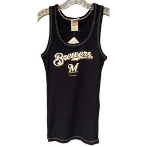 New Women's Milwaukee Brewers Tank Top Navy Blue Size‎ Large